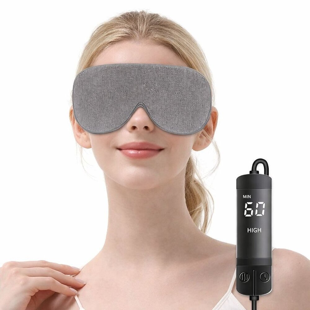 Electric Heated Eye Mask Dry Eye Relief Warm Compress 20-60 Min Timer